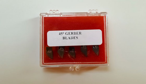 5 Pack Gerber Plotter Blades 45 degree Carbide Blades 